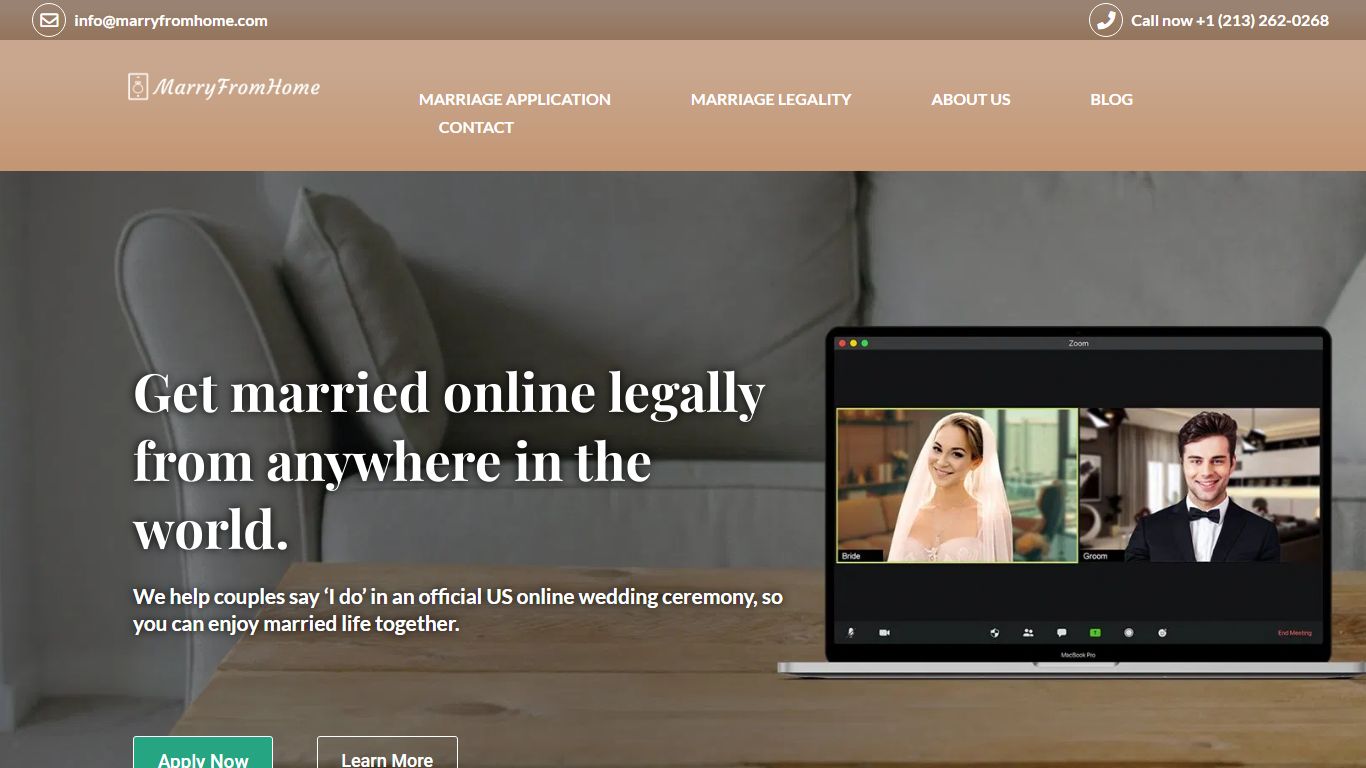 Get Married Online Legally Under US Law - MarryFromHome